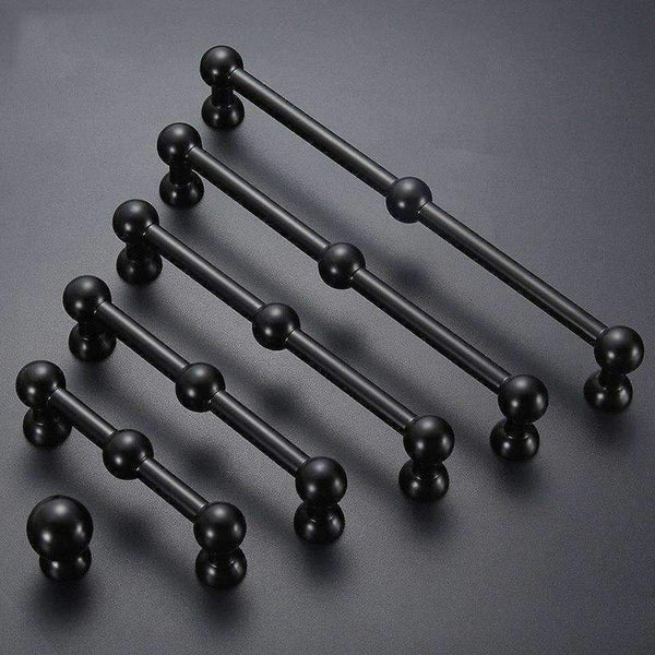 Planet Gates A 5pcs Modern Black Door Handles Elegant Drawer Pulls Door Knob Kitchen Cabinet Handles and Knobs Furniture Handle Hardware