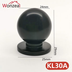 Aluminum Modern Black Cabinet Handle Furniture Hardware Kitchen Door Single Knobs Cupboard Wardrobe Drawer Pulls