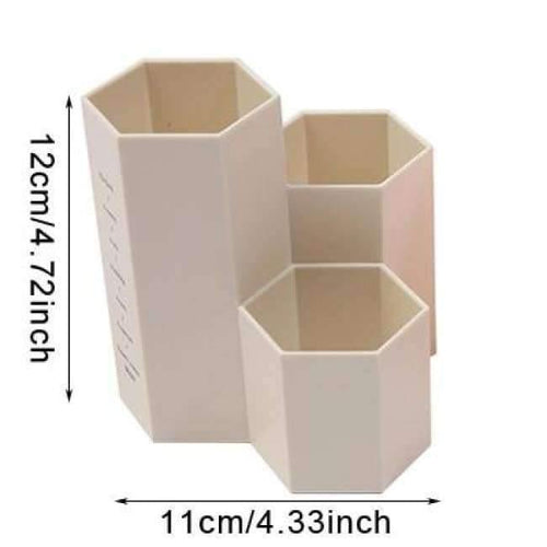 Planet Gates A Beige Office Organizer Box Makeup Cosmetic Holder Make Up Tools Storage Boxes Brush Stationery Case Jewelry Display Rack Organization