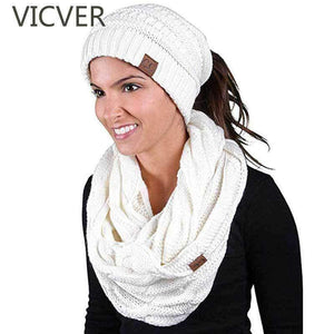 Planet Gates A Beige Scarf And Hat Sets CC Ponytail Beanie Winter Cap Women Scarves Neck Warmer Skullies Beanies Knitted Caps Casual Men Woolen Hats