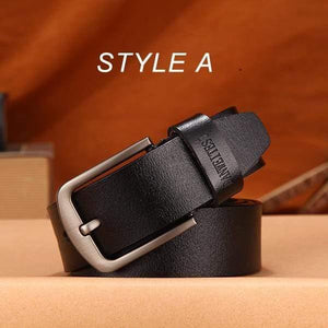 Men's Belt Leather Belt Men Male Genuine Leather Strap Luxury Pin Buckle Fancy Vintage Jeans Cintos Masculinos