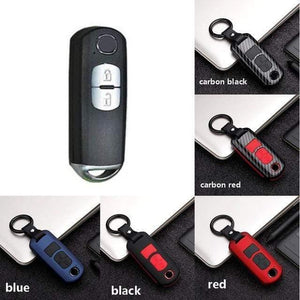 Planet Gates A / black ABS+Silica gel Carbon fiber Car Remote Key Case Cover For Mazda 2 3 6 Axela Atenza CX-5 CX5 CX-7 CX-9 2014 2015 2016 up