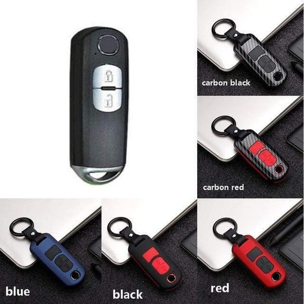 Planet Gates A / black ABS+Silica gel Carbon fiber Car Remote Key Case Cover For Mazda 2 3 6 Axela Atenza CX-5 CX5 CX-7 CX-9 2014 2015 2016 up