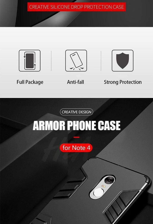 Planet Gates A / Black H&A Luxury Armor Shockproof Phone Case For Xiaomi Redmi Note 4 4X Protective Cover Note 4 Global Version Holder Phone bags cases