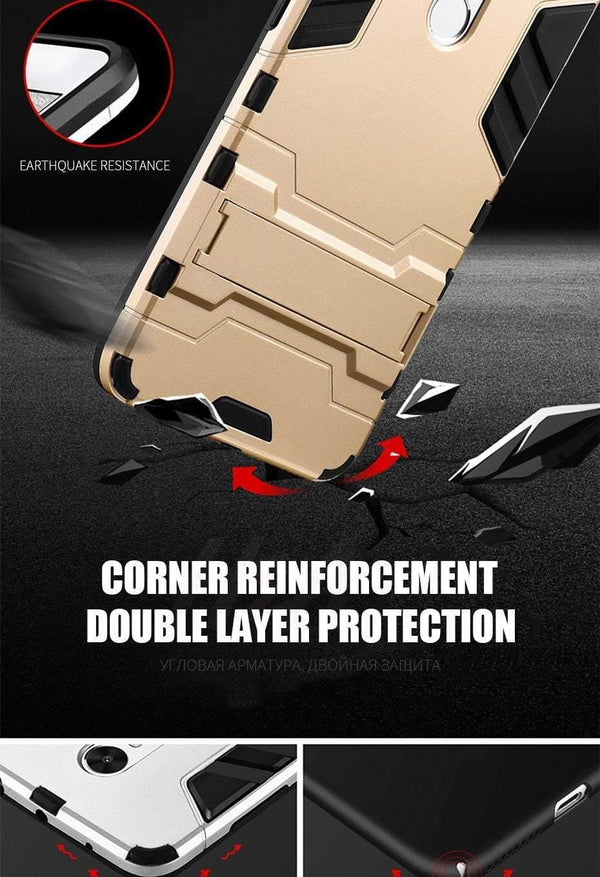 Planet Gates A / Black H&A Luxury Armor Shockproof Phone Case For Xiaomi Redmi Note 4 4X Protective Cover Note 4 Global Version Holder Phone bags cases