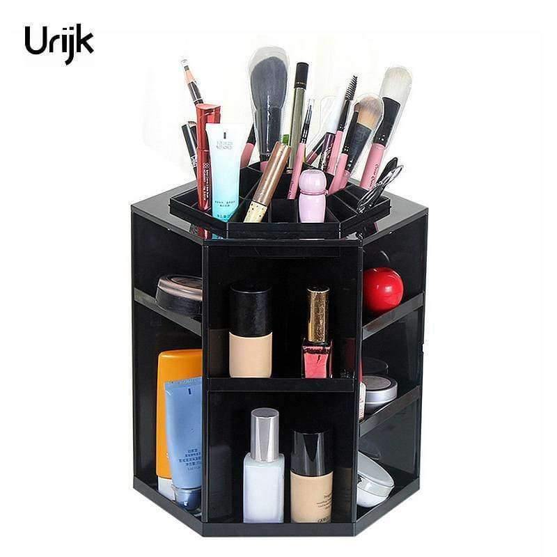 Planet Gates A black Multifunctional Rotating Makeup Organizer For Cosmetics Desk Accessories Home Storage Organization Jewelry DIY Containers