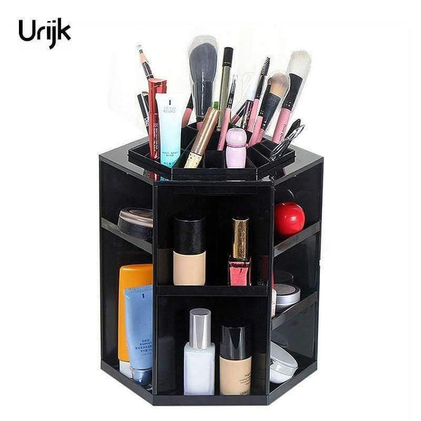 Planet Gates A black Multifunctional Rotating Makeup Organizer For Cosmetics Desk Accessories Home Storage Organization Jewelry DIY Containers
