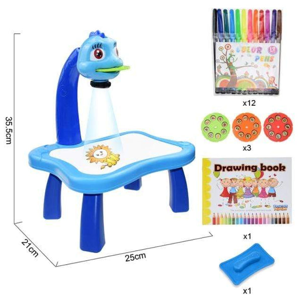 Planet Gates A Blue with box Children Led Projector Painting Art Drawing Table Light Toy For Kids Painting Board Desk Educational Learning Paint Tools Toys