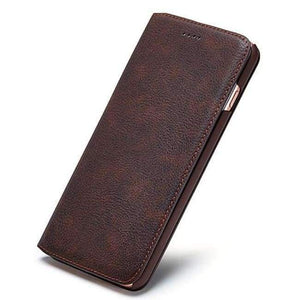Ultra Slim phone Case for iPhone 7 Plus X Genuine Leather Luxury Flip Cases Cover For iPhone 8 Plus 6 Plus 6s 5 5s SE S8