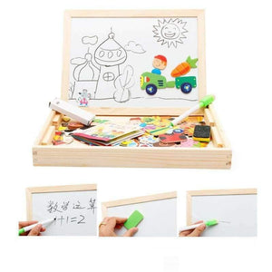 Planet Gates A Cartoon Kids Educational Toys Wooden Puzzles For Children Forest Park Multifunctional Magnetic Puzzles Drawing Board