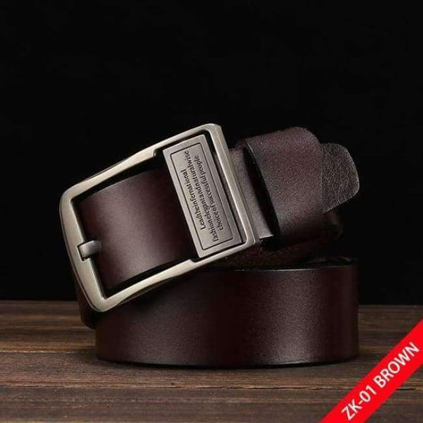 Planet Gates A coffee / 105cm [DWTS]belt male leather belt men male genuine leather strap luxury pin buckle belts for men belt Cummerbunds ceinture homme