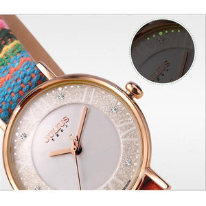 Planet Gates A Coffee Drama Lady Women's Watch Japan Movt Rhinestone Fashion Clock Hours Dress Bracelet Leather Girl Birthday Gift Box