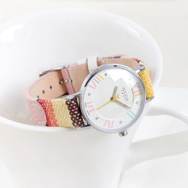 Planet Gates A Coffee Drama Lady Women's Watch Japan Movt Rhinestone Fashion Clock Hours Dress Bracelet Leather Girl Birthday Gift Box