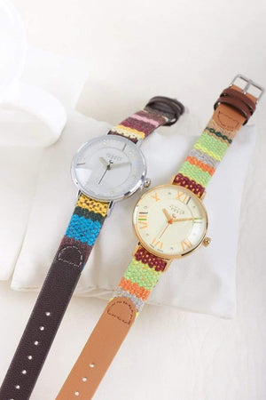 Planet Gates A Coffee Drama Lady Women's Watch Japan Movt Rhinestone Fashion Clock Hours Dress Bracelet Leather Girl Birthday Gift Box