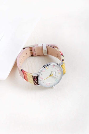 Planet Gates A Coffee Drama Lady Women's Watch Japan Movt Rhinestone Fashion Clock Hours Dress Bracelet Leather Girl Birthday Gift Box