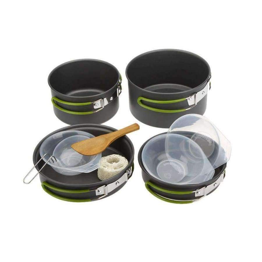 Planet Gates Cookware Set Multifunctional 3 Persons Portable Cooking Tableware Picnic Set Outdoor Hiking Pot Pans Bowls