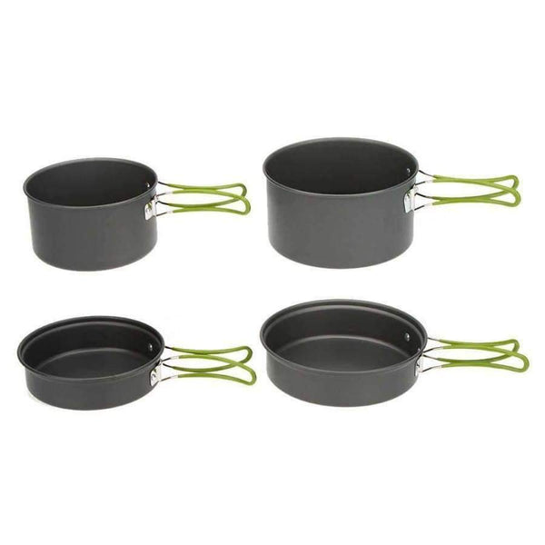Planet Gates A Cookware Set Multifunctional 3 Persons Portable Cooking Tableware Picnic Set Outdoor Hiking Pot Pans Bowls