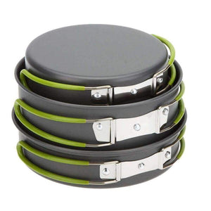 Planet Gates A Cookware Set Multifunctional 3 Persons Portable Cooking Tableware Picnic Set Outdoor Hiking Pot Pans Bowls