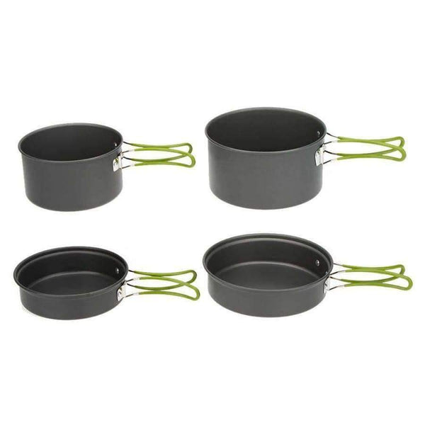 Planet Gates A Cookware Set Multifunctional 3 Persons Portable Cooking Tableware Picnic Set Outdoor Hiking Pot Pans Bowls