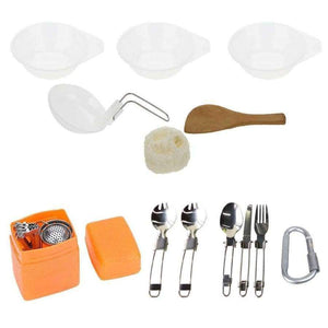 Planet Gates A Cookware Set Multifunctional 3 Persons Portable Cooking Tableware Picnic Set Outdoor Hiking Pot Pans Bowls