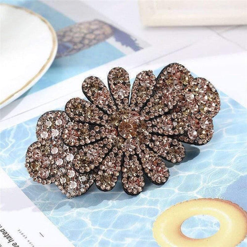 Crystal Flower Barrettes Hair Clips For Women Vintage Rhinestone Hairpins Head Wear Girls Hair Accessories Jewelry Clips