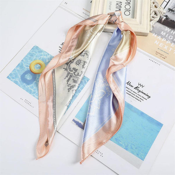 Floral Print Scrunchies Hair Scarf Bohemia Women Ribbon Hairbands Streamers Bow Hair Rope Ties Holder Ponytail Hair Accessories