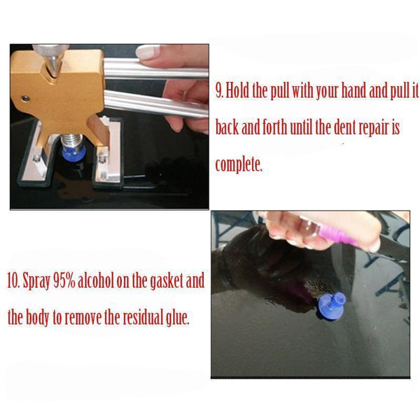 Planet Gates A Gold Car Paint Dent Repair Tool Car Body Paintless Dent Lifter Glue Puller Hail Damage Repair Tools Free Sheet Metal Painting Set
