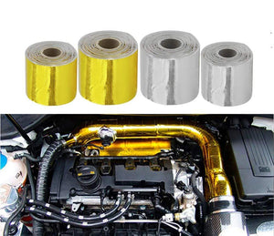 Planet Gates A Gold Car Thermal Exhaust Tape Air Intake Heat Insulation Shield Wrap 50mm Reflective Heat Barrier Self Adhesive Engine 5/10M