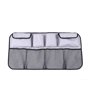 Planet Gates A Gray Car Rear Seat Back Storage Bag Multi Hanging Nets Pocket Trunk Bag Organizer Auto Stowing Tidying Interior Accessories Supplies
