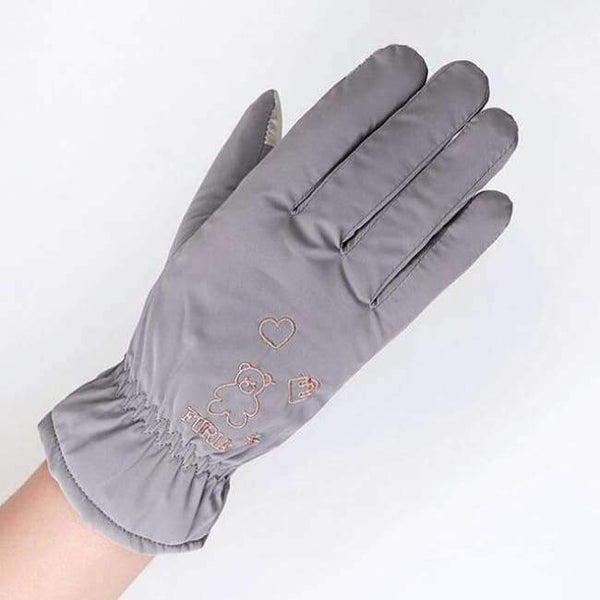 Planet Gates A Gray / One Size New Female Winter Outdoor Sports Warm Windproof Cartoon Bear Touch Screen Gloves Fashion Women Bow Tie Plush Gloves Mittens 17