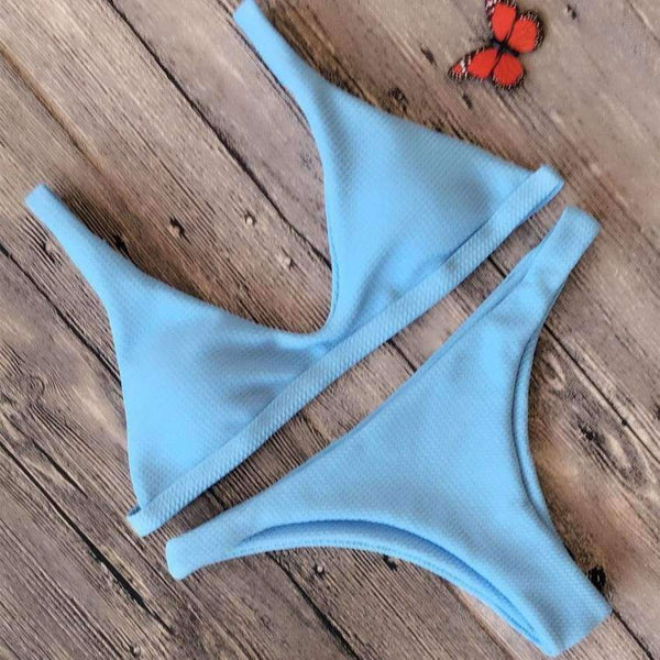 Planet Gates A / L / China Women Push-up Padded Bra Bandage Bikini Set Swimsuit Swimwear Bathing Sexy Cross Swimsuits Women's Swimming Suit Sex Appeal