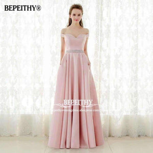 Planet Gates A-line Long Evening Dress Vintage Off The Shoulder Prom Dresses Crystal Belt Robe De Soiree 2017