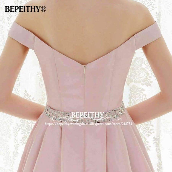 Planet Gates A-line Long Evening Dress Vintage Off The Shoulder Prom Dresses Crystal Belt Robe De Soiree 2017