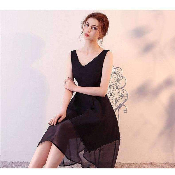 Planet Gates A-Line Tulle  Cocktail Dresses Sweet Elegant V-Neck Sleeveless Open Back Knee-Length Short Homecoming Dresses 2018