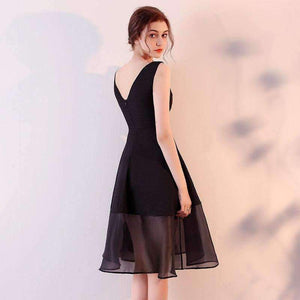 Planet Gates A-Line Tulle  Cocktail Dresses Sweet Elegant V-Neck Sleeveless Open Back Knee-Length Short Homecoming Dresses 2018