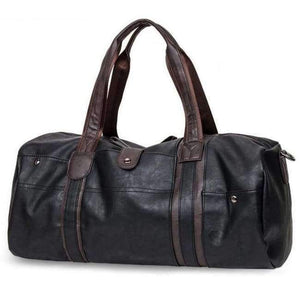 Planet Gates A Men's Large Capacity PU Leather Sports Bag Gym Bag Fitness Sport Bags Travel Shoulder Handbag Male Bag Black Brown