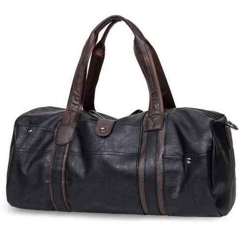 Planet Gates A Men's Large Capacity PU Leather Sports Bag Gym Bag Fitness Sport Bags Travel Shoulder Handbag Male Bag Black Brown