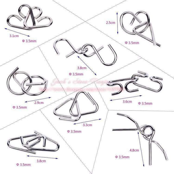 Planet Gates a Montessori Materials 8 Pcs/Set Metal Wire Puzzle Iq Mind Brain Teaser Puzzles Game For Adults And Kids 3 Style Good Family Gift