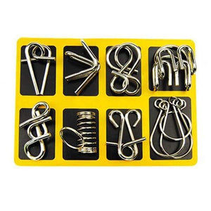 Planet Gates a Montessori Materials 8 Pcs/Set Metal Wire Puzzle Iq Mind Brain Teaser Puzzles Game For Adults And Kids 3 Style Good Family Gift