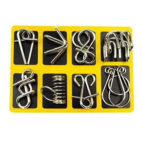 Planet Gates a Montessori Materials 8 Pcs/Set Metal Wire Puzzle Iq Mind Brain Teaser Puzzles Game For Adults And Kids 3 Style Good Family Gift