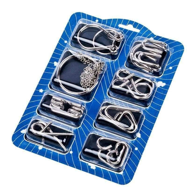 Planet Gates a Montessori Materials 8 Pcs/Set Metal Wire Puzzle Iq Mind Brain Teaser Puzzles Game For Adults And Kids 3 Style Good Family Gift