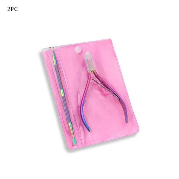 Planet Gates A Multi-Type Rainbow Stainless Steel Nail Art Tools Cuticle Pusher Dead Skin Fork Gel Remover Nipper Tweezer Pedicure Manicure Set