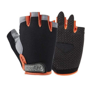 Planet Gates A- orange and Black / XL Bike Cycling Gloves Anti-slip Anti-sweat Men Women Half Finger Gloves Breathable Anti-shock Sports Gloves Bike Bicycle Gloves