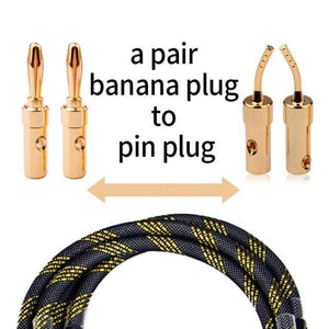 Planet Gates a pair-banana to pin / 12m Canare speaker cable L-4S8F 1 Pair oxygen-free copper audio HI-FI high-end amplifier 4N OFC speaker cable Banana plug cable
