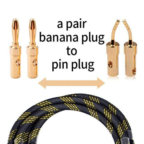 Planet Gates a pair-banana to pin / 12m Canare speaker cable L-4S8F 1 Pair oxygen-free copper audio HI-FI high-end amplifier 4N OFC speaker cable Banana plug cable