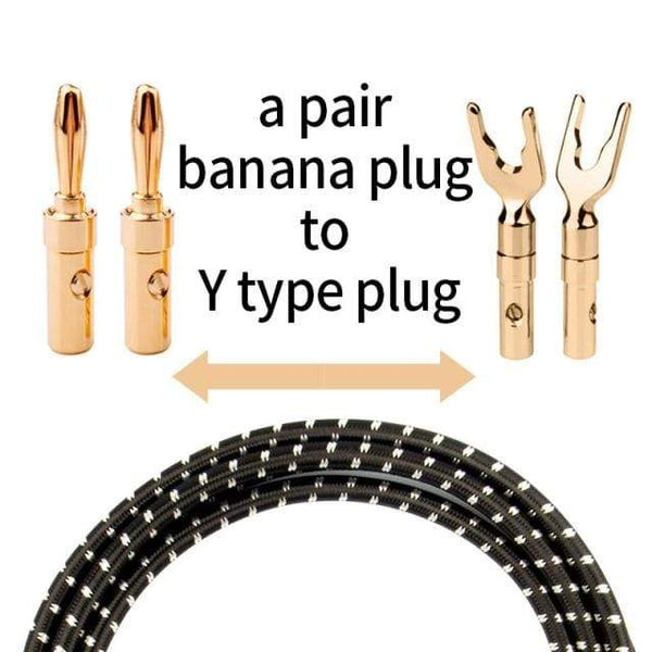 Planet Gates a pair-banana to Y / 15m TODN HIFI speaker audio cable High-end stereo Amplifier cable High purity oxygen-free copper banana Gold-plated plug a pair