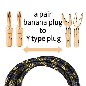 Planet Gates a pair-banana to Y / 20m Canare speaker cable L-4S8F 1 Pair oxygen-free copper audio HI-FI high-end amplifier 4N OFC speaker cable Banana plug cable