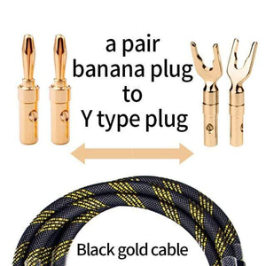 Planet Gates a pair-banana to Y / 3m Canare L-4S8F one Pair oxygen-free copper audio speaker cable HI-FI high-end amplifier speaker cable Banana head cable