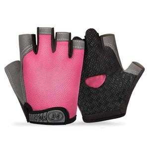 Planet Gates A- pink / M Bike Cycling Gloves Anti-slip Anti-sweat Men Women Half Finger Gloves Breathable Anti-shock Sports Gloves Bike Bicycle Gloves