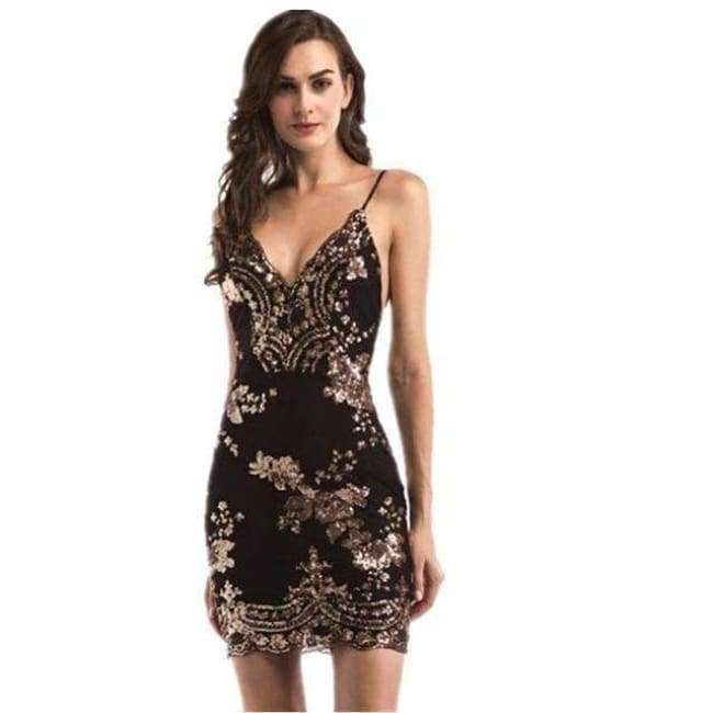 Planet Gates A-Q-001B / L Evening Sexy Black Gold Sequin Dress Women Befree Party Vestido Mesh Streetwear Christmas Dress Luxury Nightclub Dresses Clothes
